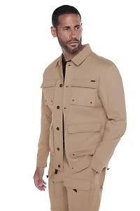 Jeaniologie ™ Veste en ripstop pour hommes avec multiples poches - Beige