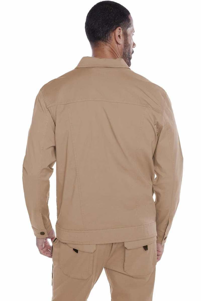Jeaniologie ™ Veste en ripstop pour hommes avec multiples poches - Beige