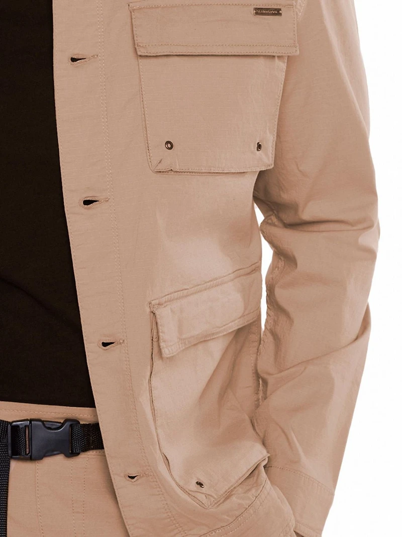 Jeaniologie ™ Veste en ripstop pour hommes avec multiples poches - Beige