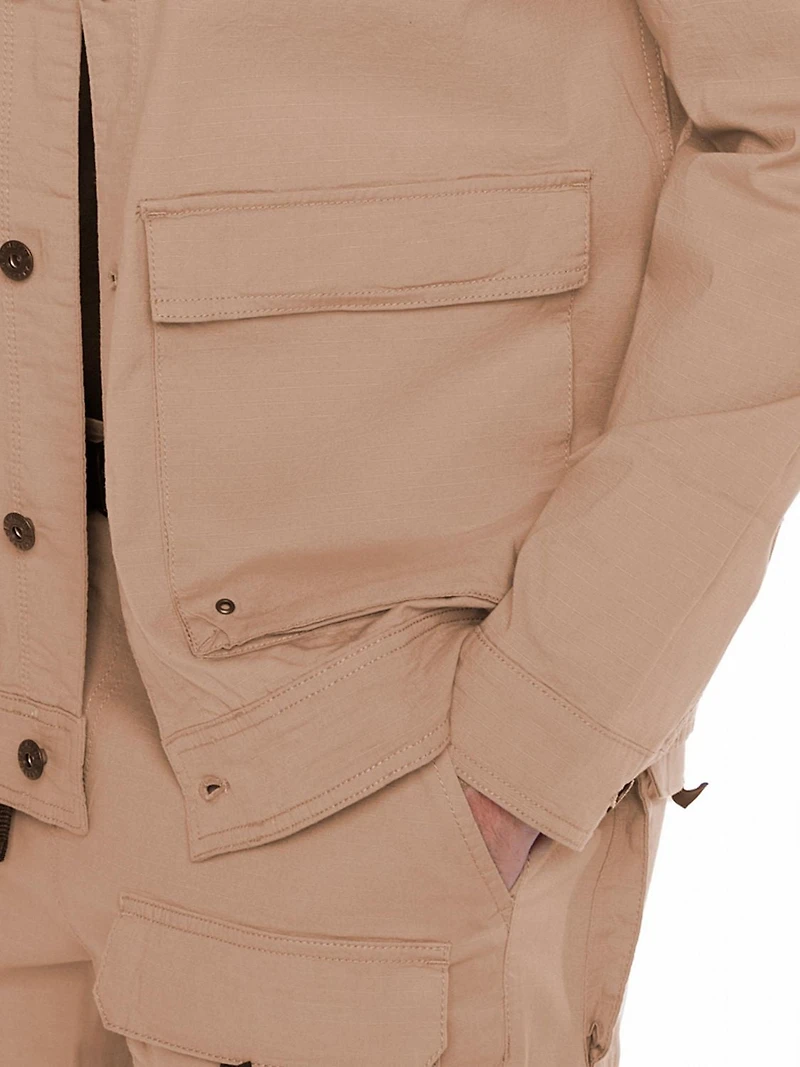 Jeaniologie ™ Veste en ripstop pour hommes avec multiples poches - Beige