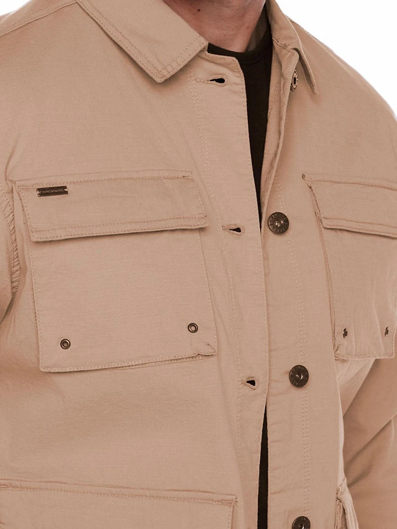 Jeaniologie ™ Veste en ripstop pour hommes avec multiples poches - Beige