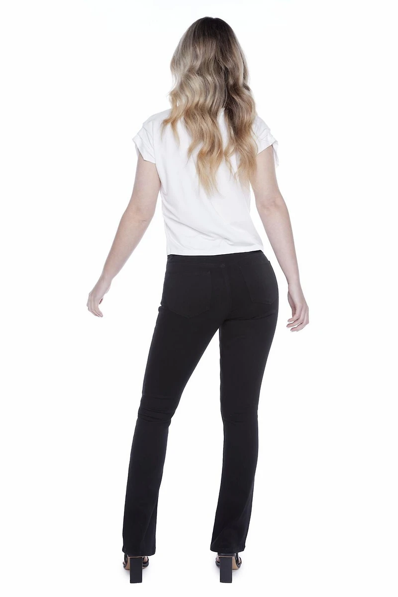 Jeaniologie ™ 5 Pocket Bootcut Jean - Black, Sizes 2-16