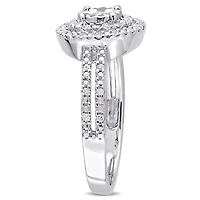 Miabella 1/5 Carat T.W. Diamond Sterling Silver Double Halo Engagement Ring