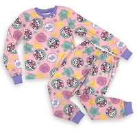 Polly Pocket Girl's 2 Piece Pyjama Set. Includes long sleeve top and pant