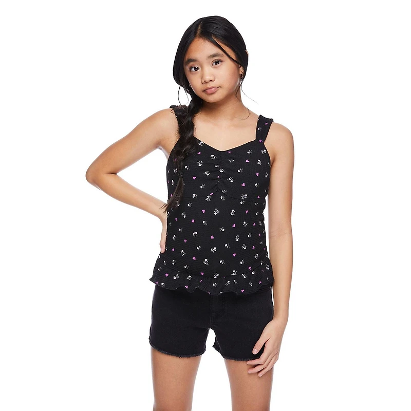 My Sister's Closet Girls' Ruched Peplum Tank