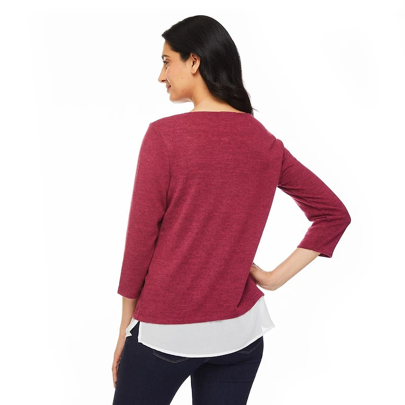 Haut trompe-l’œil à manches 3/4 Penmans pour femmes