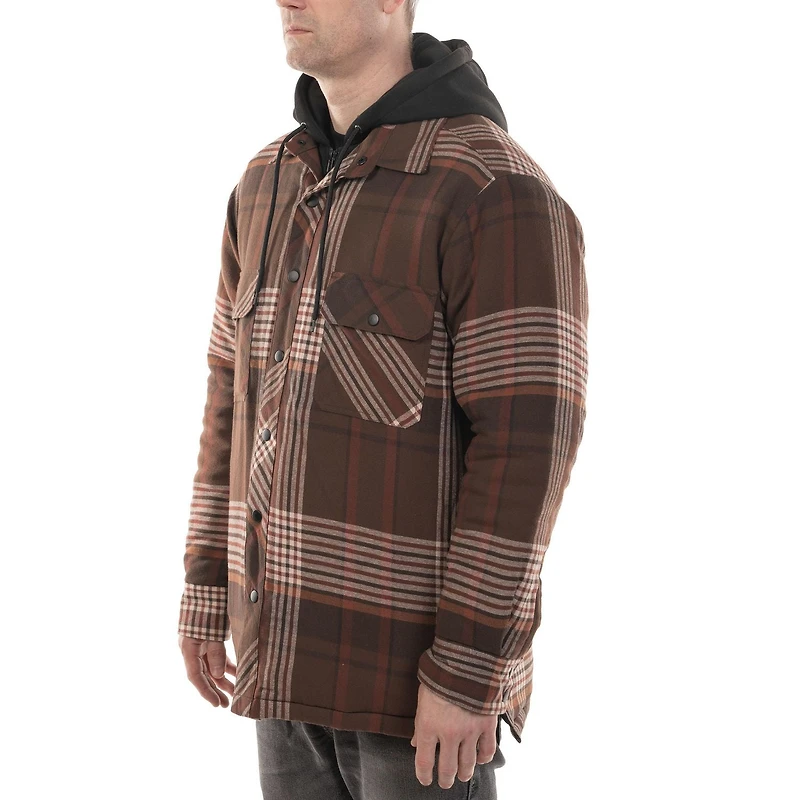 Veste de chemise en flanelle à carreaux bruns Workload Tailles M - 2TG
