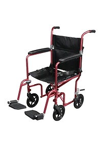 Fauteuil de transport léger en aluminium rouge Fly Weight de Drive Medical