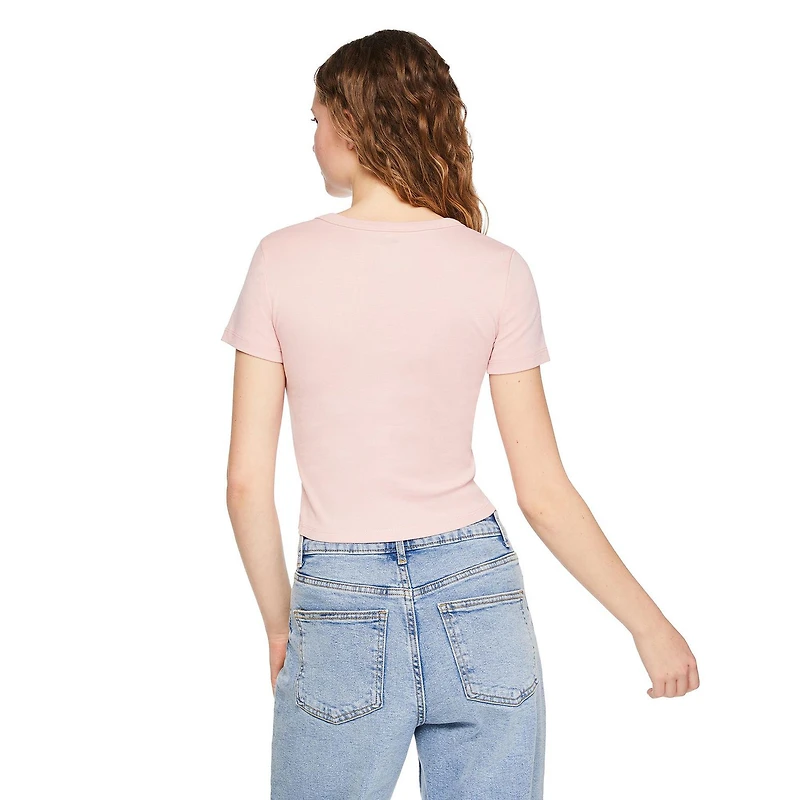 No Boundaries Women's Rib Baby Tee