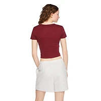 T-shirt côtelé coupe bébé No Boundaries pour femmes Tailles TP–TTG