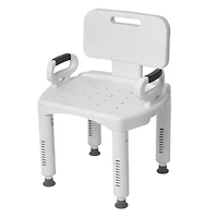 Drive Medical White Premium Series Shower Chair with Back and Arms