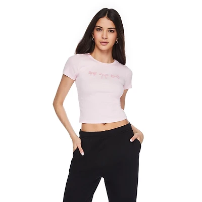 No Boundaries Women's Short Sleeve Baby Tee, Sizes XS-XXL