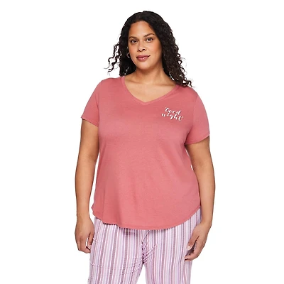 T-shirt de nuit à encolure en V George Plus pour femmes Tailles 1X-3X
