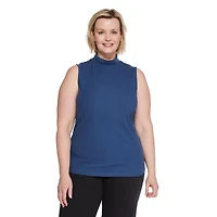 Iyla Women's Plus Mock Neckline Rib Top