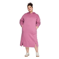 Robe mi-longue en molleton avec capuchon George Plus pour femmes
