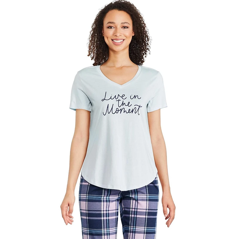 T-shirt de nuit avec encolure en V George pour femmes Tailles TP–TTG