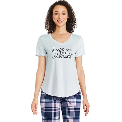T-shirt de nuit avec encolure en V George pour femmes Tailles TP–TTG