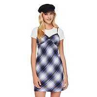 No Boundaries Women's Plaid Dress 2-Piece Set