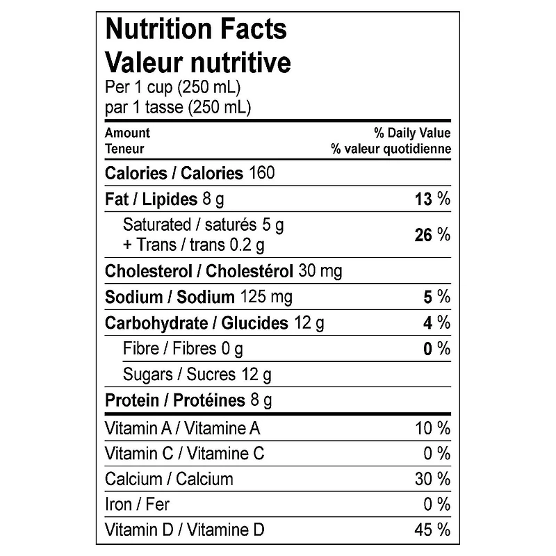 Lait homogénéisé 3,25 % Baxter