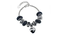 Quintessential Bracelet à breloques murano pour femmes en acier inoxydable