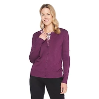 Iyla Women's Classic Long Sleeve Cardigan, Sizes S-XXL
