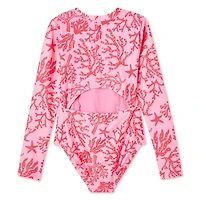 George Girls' Adaptive Rash Guard 1-Piece, Sizes XS-XL