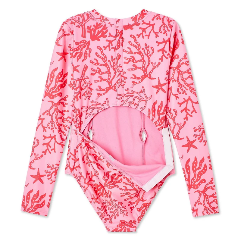 George Girls' Adaptive Rash Guard 1-Piece, Sizes XS-XL