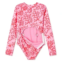 George Girls' Adaptive Rash Guard 1-Piece, Sizes XS-XL