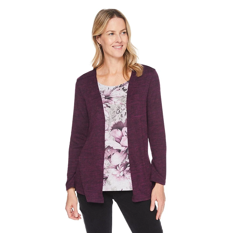 Cardigan trompe-l’œil Iyla pour femmes Tailles P-TTG