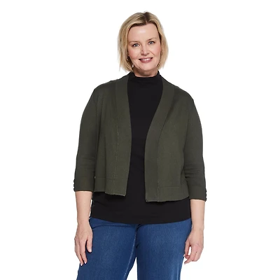 Iyla Women's Plus Elbow Sleeve Knit Shrug