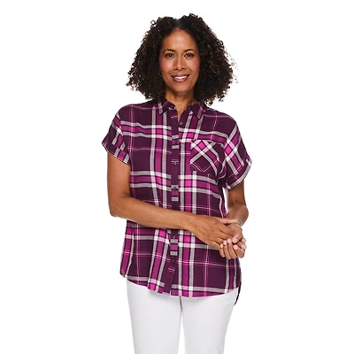 Chemise à carreaux Iyla pour femmes Tailles P-TTG