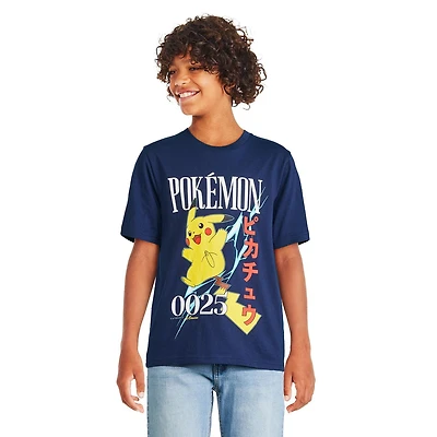 T-shirt Pikachu Pokémon pour garçons Tailles TP–TG