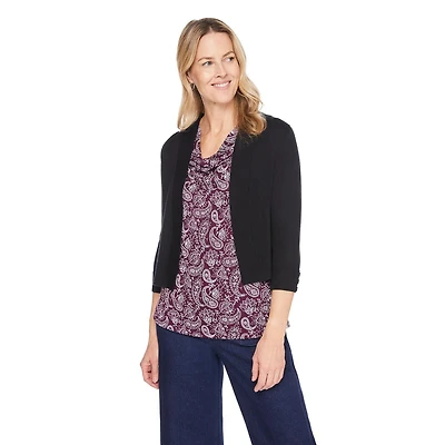 Veste courte en tricot avec manches aux coudes Iyla pour femmes