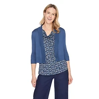 Veste courte en tricot avec manches aux coudes Iyla pour femmes Tailles P-TTG