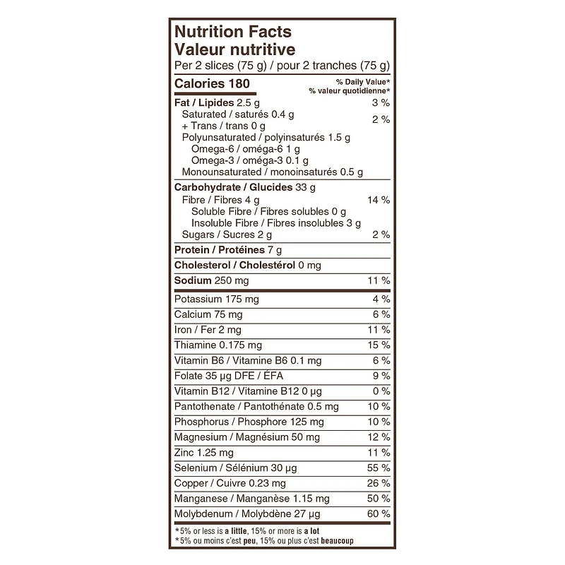 Pain multigrains fins à 100 % de grains entiers de Dempster’s® 600 g