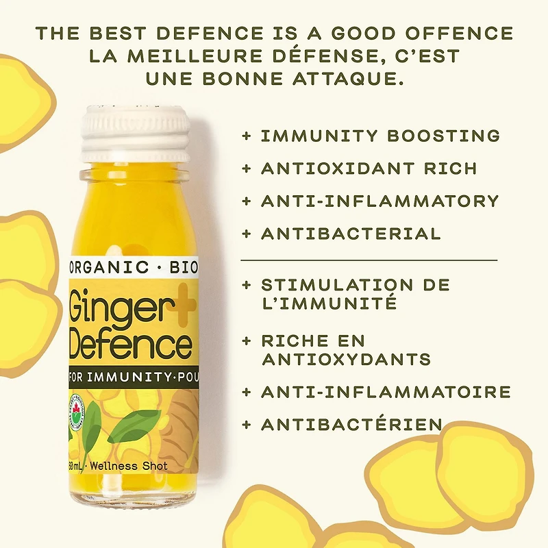 Greenhouse Ginger Defence For Immunity Wellness Shots (4 Pack), 4 x 60 mL bottles