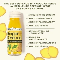 Greenhouse Ginger Defence For Immunity Wellness Shots (4 Pack), 4 x 60 mL bottles