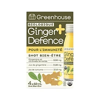 Greenhouse Ginger Defence For Immunity Wellness Shots (4 Pack), 4 x 60 mL bottles