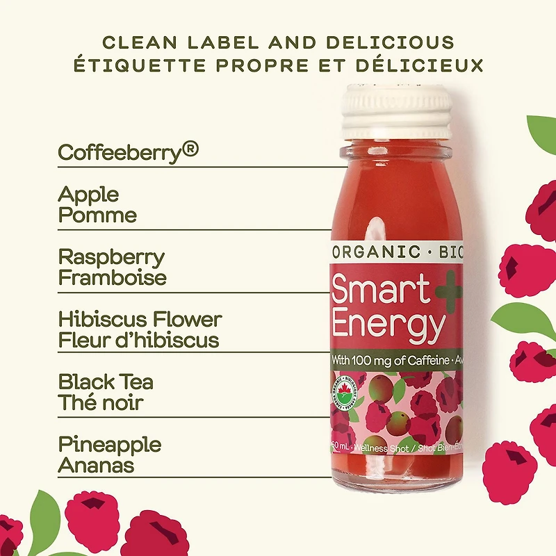 Greenhouse Organic Smart Energy Wellness Shots (4 Pack), 4 x 60 mL bottles