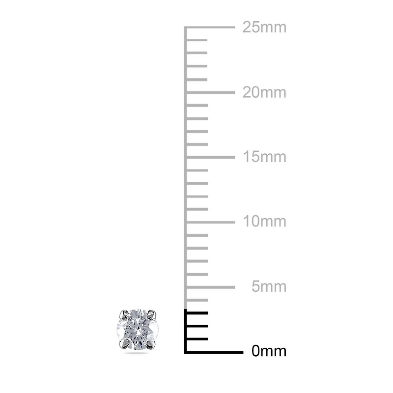 Boucles d'oreilles solitaires Miabella en diamant 0.25 ct T.W. en or blanc 14k