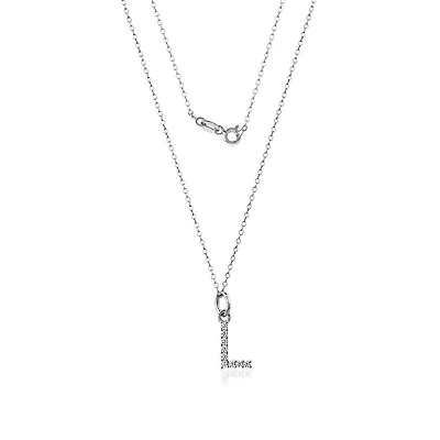 Luxury Designs collier L en argent sterling avec zircon cubique