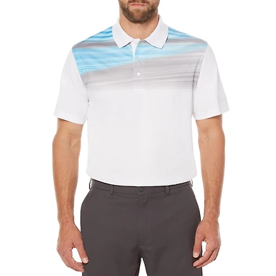 Ben Hogan Men's Golf Performance Linear Textured Stripe Short Sleeve Polo Shirt