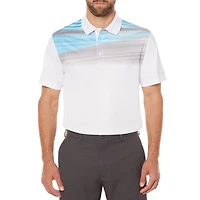 Ben Hogan Men's Golf Performance Linear Textured Stripe Short Sleeve Polo Shirt
