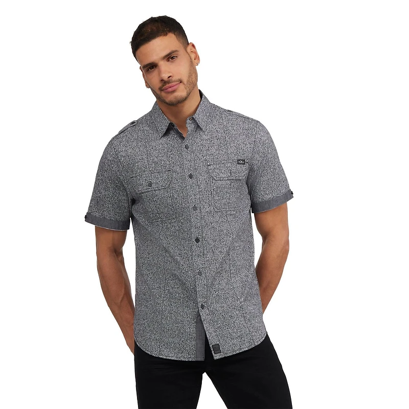 Marck Ecko Men’s Short Sleeve Button Down Shirt