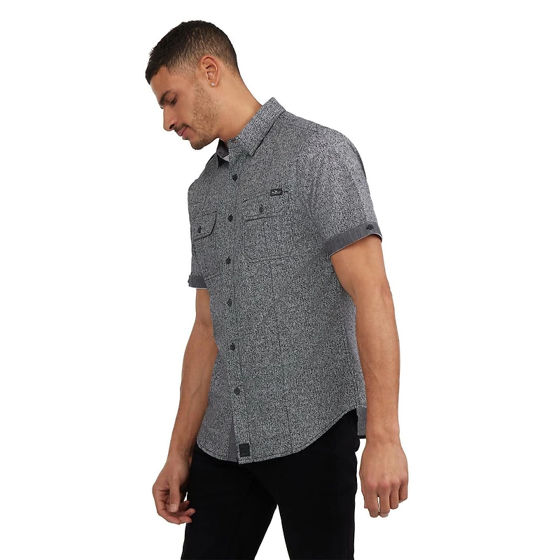 Marck Ecko Men’s Short Sleeve Button Down Shirt