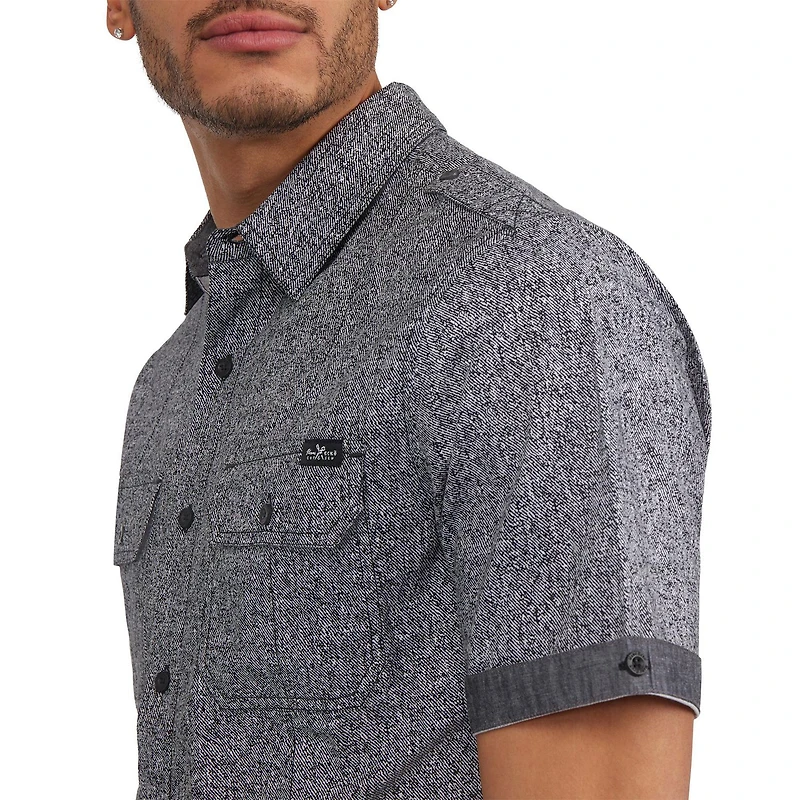 Marck Ecko Men’s Short Sleeve Button Down Shirt