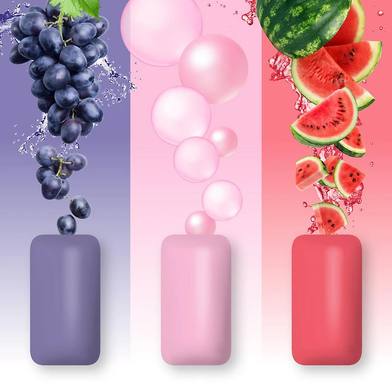 PUR Jumbo Gum, Aspartame Free, Sugar Free & 100% Xylitol, Bubblegum, Grape and Watermelon Chewing Gum