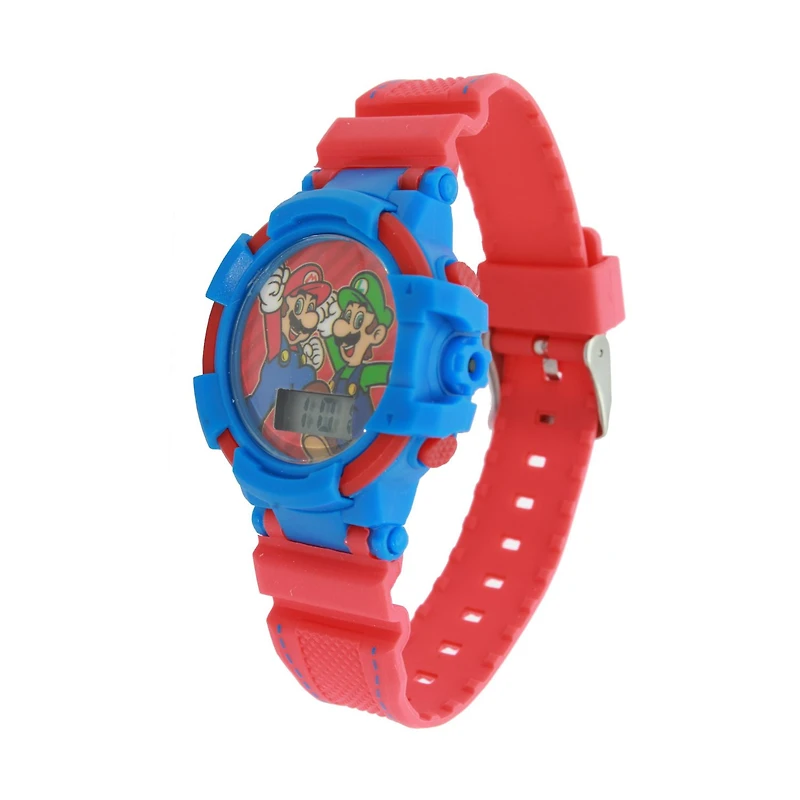 Montre Super Mario en caoutchouc  numérique clignotant pour enfant avec bracelet à cordon