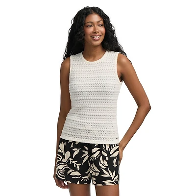 Mexx Women’s Crew Neck Crochet Tank Top, XS-XXL