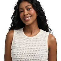 Mexx Women’s Crew Neck Crochet Tank Top, XS-XXL